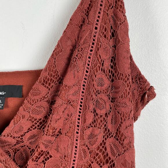 Lulus Sweet Like Candy Brown Lace Ruffled Mini Dress Size XL NWOT Party Glam - Picture 5 of 7